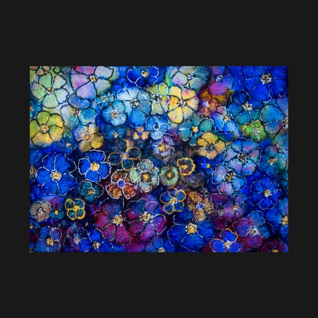 Floral Abstract blue 2 by redwitchart