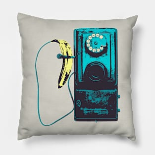 Vintage Banana Public Telephone Pillow