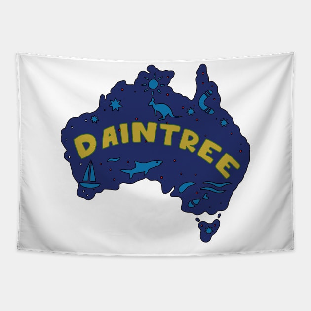 AUSTRALIA MAP AUSSIE DAINTREE Tapestry by elsa-HD