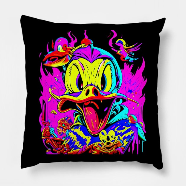 "Vintage Psychedelia: Unique, Colorful, and Mesmerizing Designs" Pillow by Hexen_3