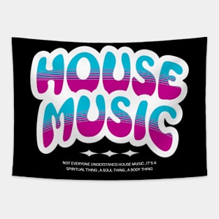 HOUSE MUSIC  - Bubble Outline Two Tone (white/pink/blue) Tapestry