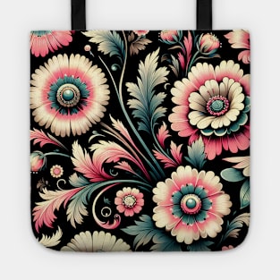 Pink Floral Motif Tote