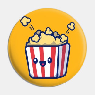 Cute Popcorn Cartoon Pin