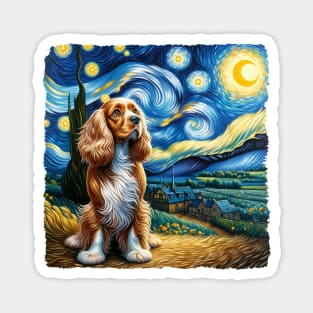 Starry Spaniel Dog Portrait - Pet Portrait Magnet