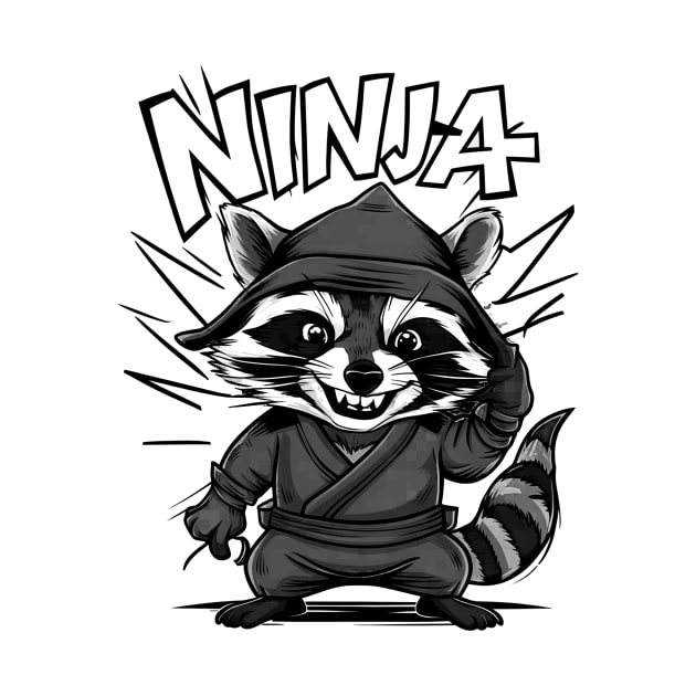 Ninja raccoon cute by zoelewi