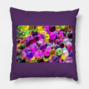 Cheery Purple and Green Marbles Pillow