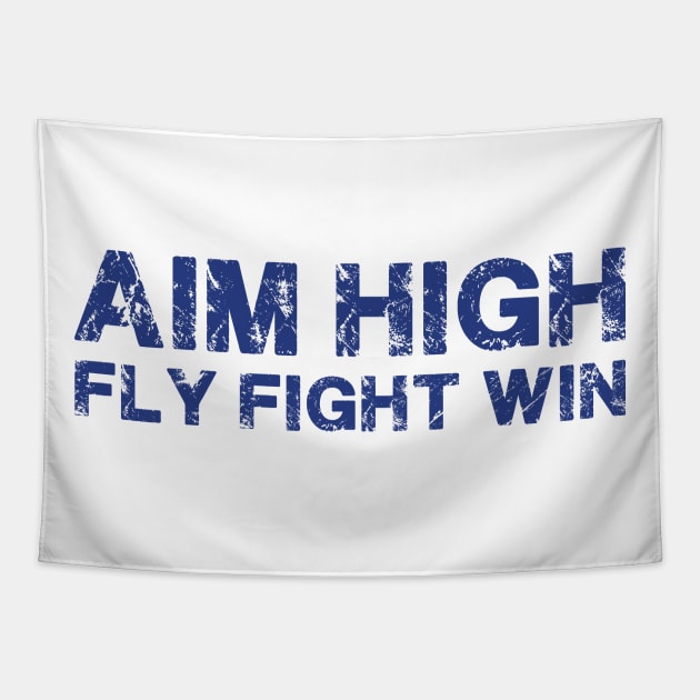 Aim High Fly Fight Win USAF Tapestry by Mandra