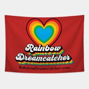 Rainbow Dreamcatcher Heart with Website Tapestry
