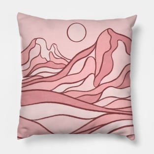 Sunset in The Pink Desert Boho Blush Pillow