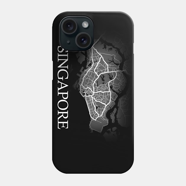 Singapore Map - Cartography Artwork Phone Case by SPAZE