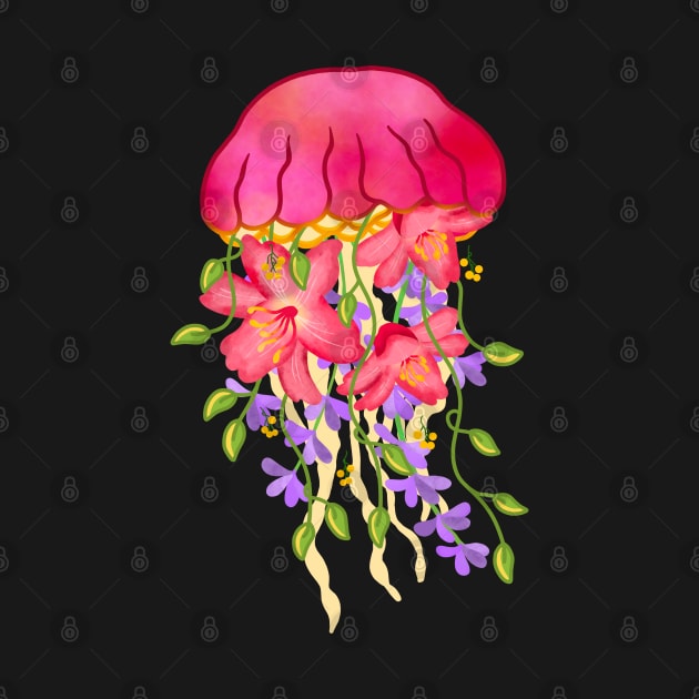 Floral Flower Jellyfish by Tebscooler