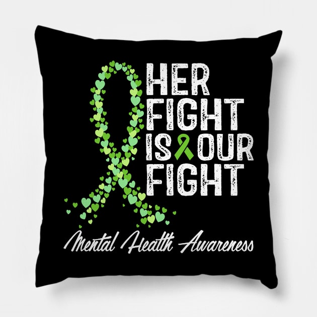 Mental Health Awareness Her Fight Is Our Fight Pillow by RW