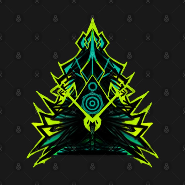 Neon Abstract Christmas tree by Korlasx2