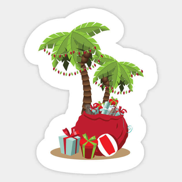 Tropical Decorated Christmas Palm Tree Xmas Tree Shirt Tropical