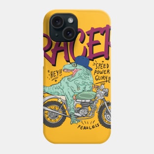 Funny crocodile driving a motorcycle Phone Case