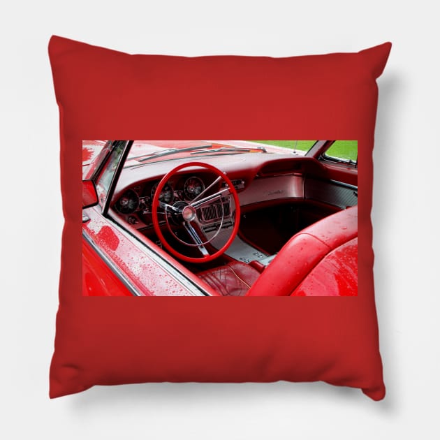 Ford Thunderbird 1963 Model Interior Pillow by Carole-Anne