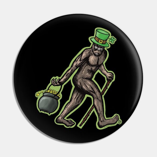 Leprechaun Sasquatch Pin by Art from the Blue Room