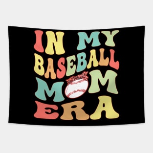 In My Baseball Mom Era Groovy Baseball lover Tapestry