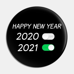 Happy New Year On Off Button 2020 2021 Pin