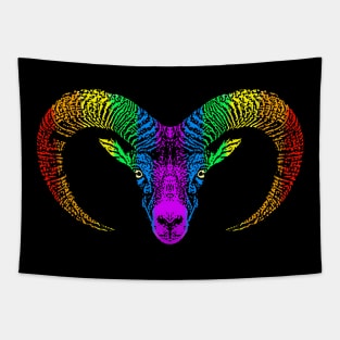 Rainbow Bighorn Sheep Tapestry