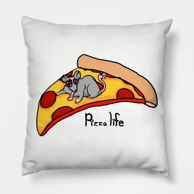 Pizza Rat Pillow by MurderBeanArt