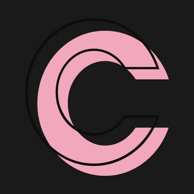 C Letter Initial Monogram Modern Pink Linear by Asilynn