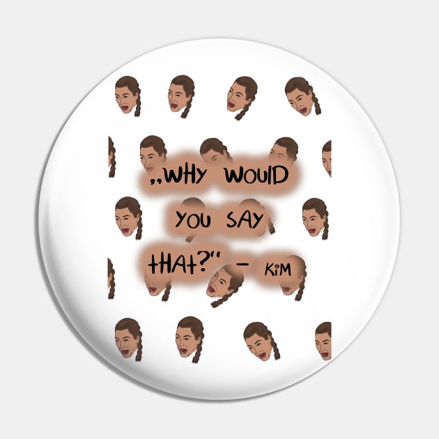 The Iconic Kim Crying Face Pin by Therouxgear