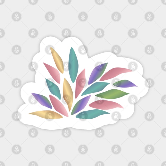 Colorful fan shaped leaves Magnet by ikshvaku