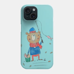 Fishing Bear cartoon Phone Case