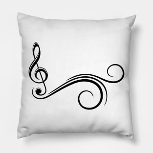 treble clef filigree Pillow