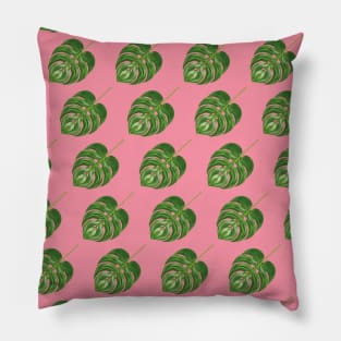 Pink Swiss Leaf Pillow