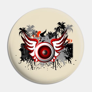 Music, Speaker with wings Pin