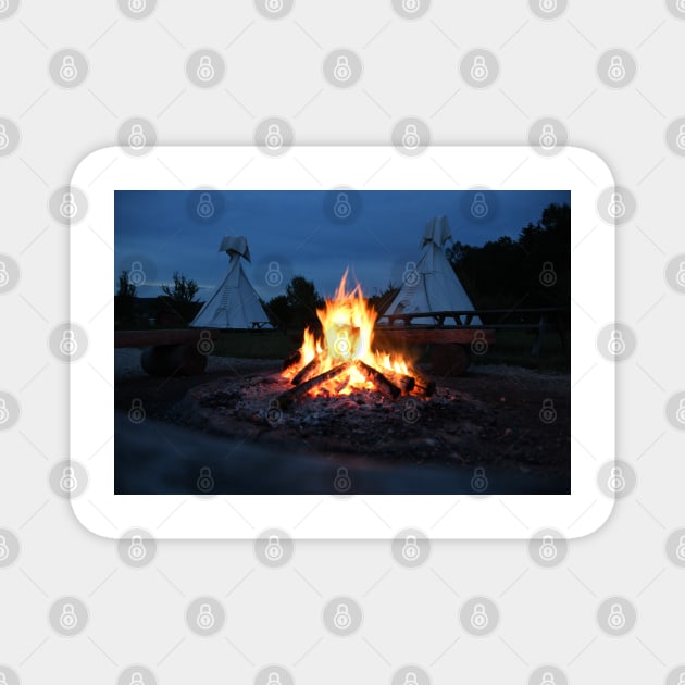 Indian Tipi Fire / Swiss Artwork Photography Magnet by RaphaelWolf