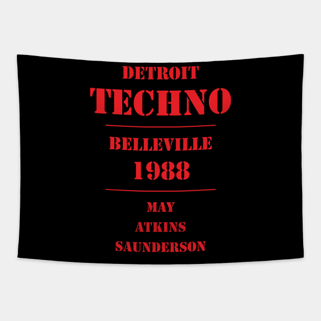 Detroit Techno Belleville 1988 Tapestry by Atomic Malibu