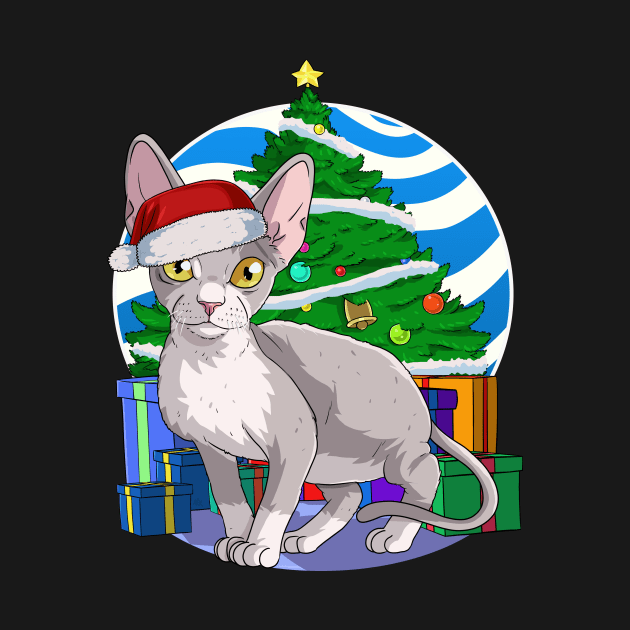 Devon Rex Cat Santa Christmas Gift by Noseking