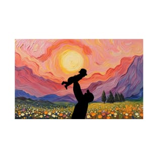 Father and Baby, Van Gogh Style T-Shirt
