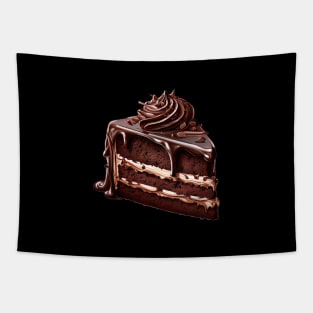 A Delicious Piece Of A Chocolate Cake Design Tapestry