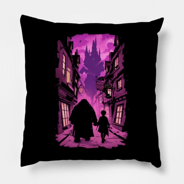 Embarking on a Mystical Journey - Purple - Fantasy Pillow by Fenay-Designs