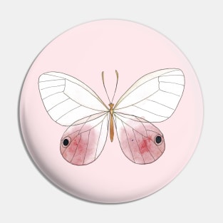 Blushing Phantom Watercolor Butterfly Drawing Pin