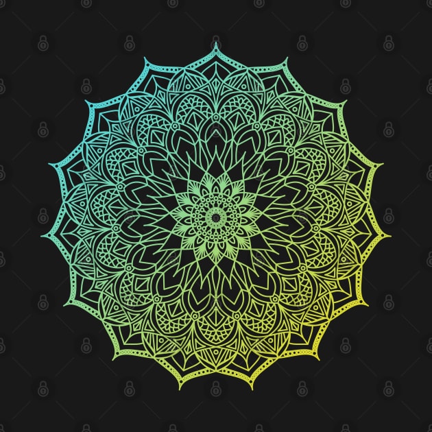 Mandala in blue and yellow by Chigurena