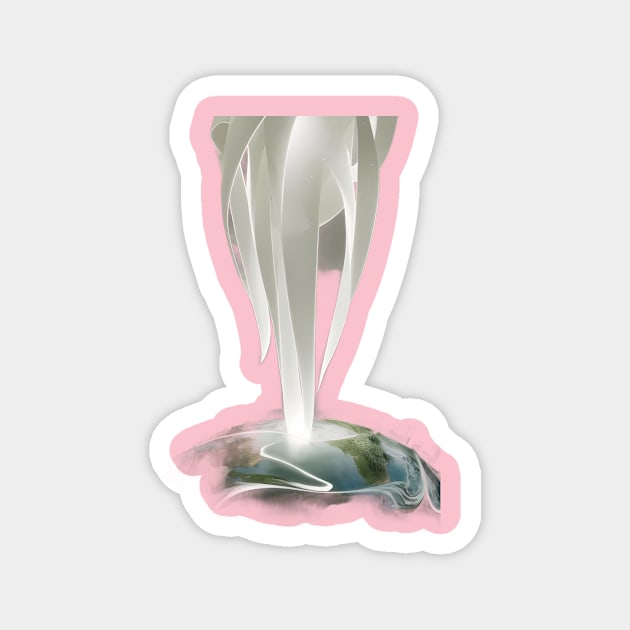 Abstract Design with Swirling white and Translucent Forms Emanating From a Central Point Magnet by animegirlnft