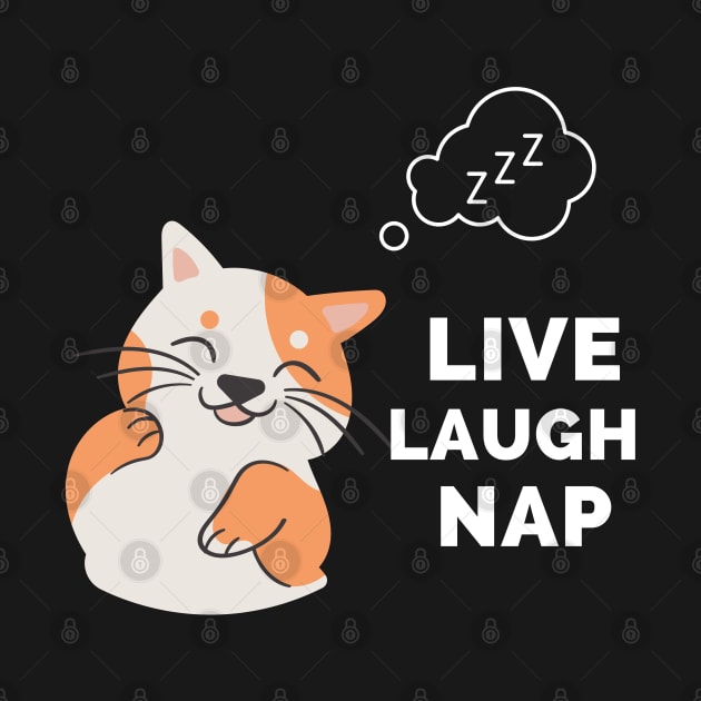 Live Laugh Nap - Black And White Simple Font - Funny Meme Sarcastic Satire by Famgift