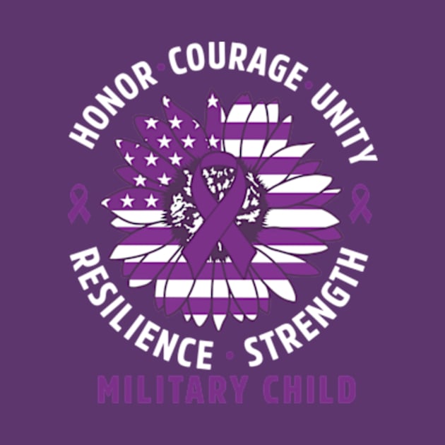 Purple Up for Military Kid Us Flag Cool Military Child Month by CrosbyD