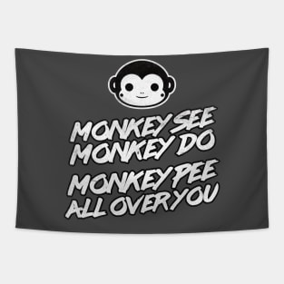 The Office - Monkey See Monkey Do Monkey Pee All Over You Tapestry