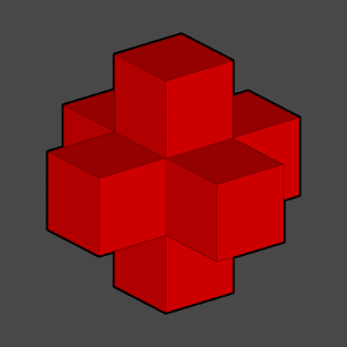 3d Cubic Cross Crimson Mode T-Shirt