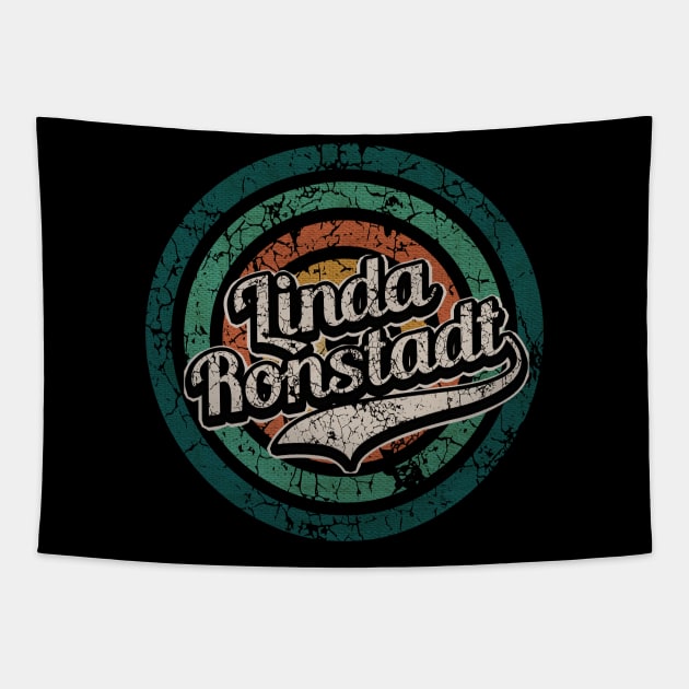 Linda Ronstadt // Retro Circle Crack Vintage Tapestry by People Mask