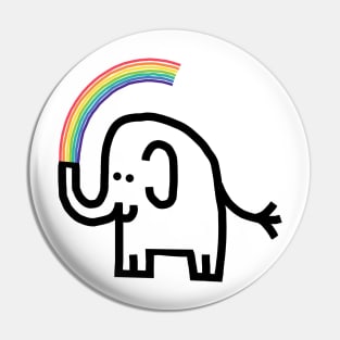 Black and White Elephant Creates Colorful Rainbow Pin