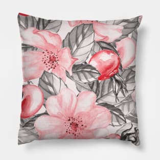 Pink Flowers in the black Pillow