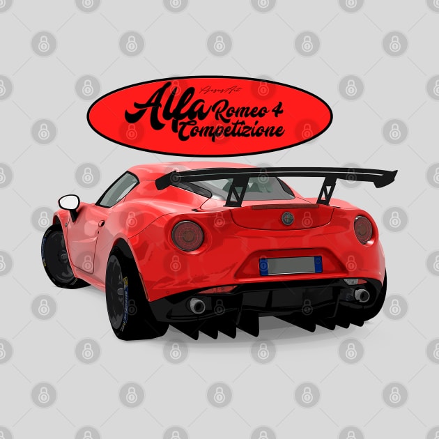 Alfa Romeo 4C Rosso Back by PjesusArt