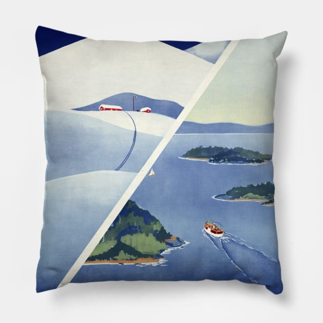 Vintage Travel Poster Finland Pillow by vintagetreasure